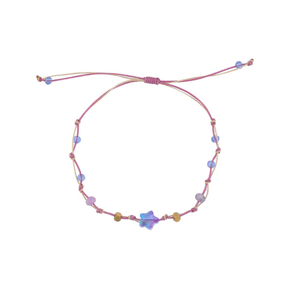 GEMCHIC Women s Macaron Colorful Beaded Star Crystal Bracelet Adjustable Woven Charm