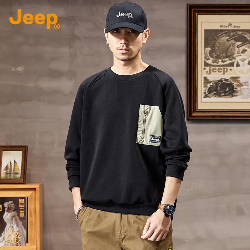 JEEP Men's Casual Loose Fit Long Sleeve Sweatshirt