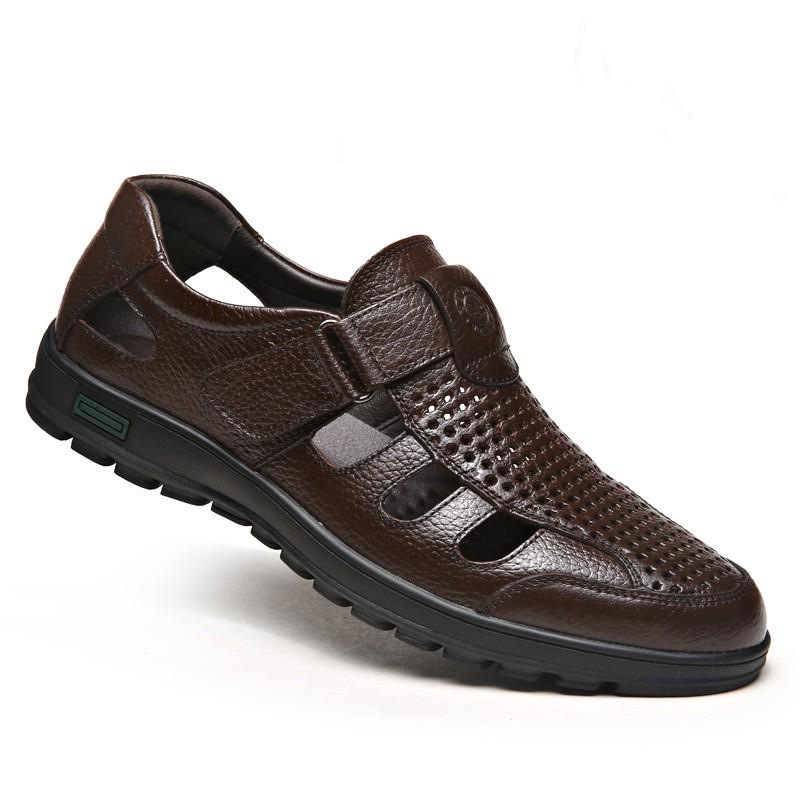 

Бренд Модного Дизайнера Мужская Кожаная Повседневная Обувь Массажные Подошвы Перфорированная Обувь Дышащая Летняя Горячая Распродажа Мужская Рабочая Обувь 46 коричневый