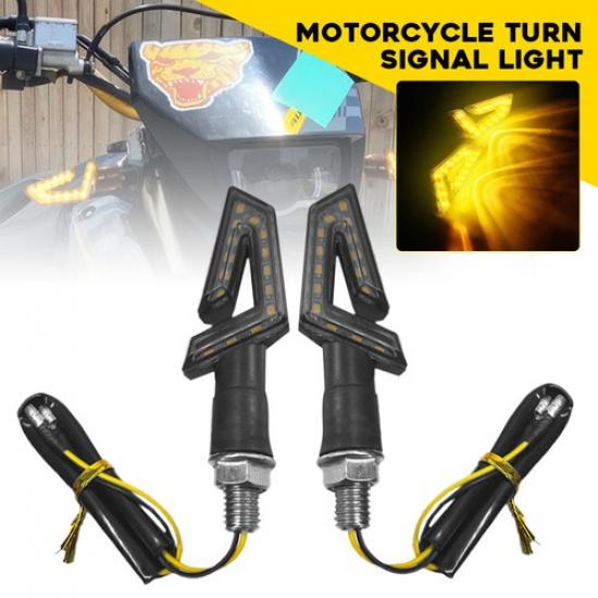 2X LED Motorcycle Turn Signal Blinker Lights Amber For Cruiser Bobber Chopper EK