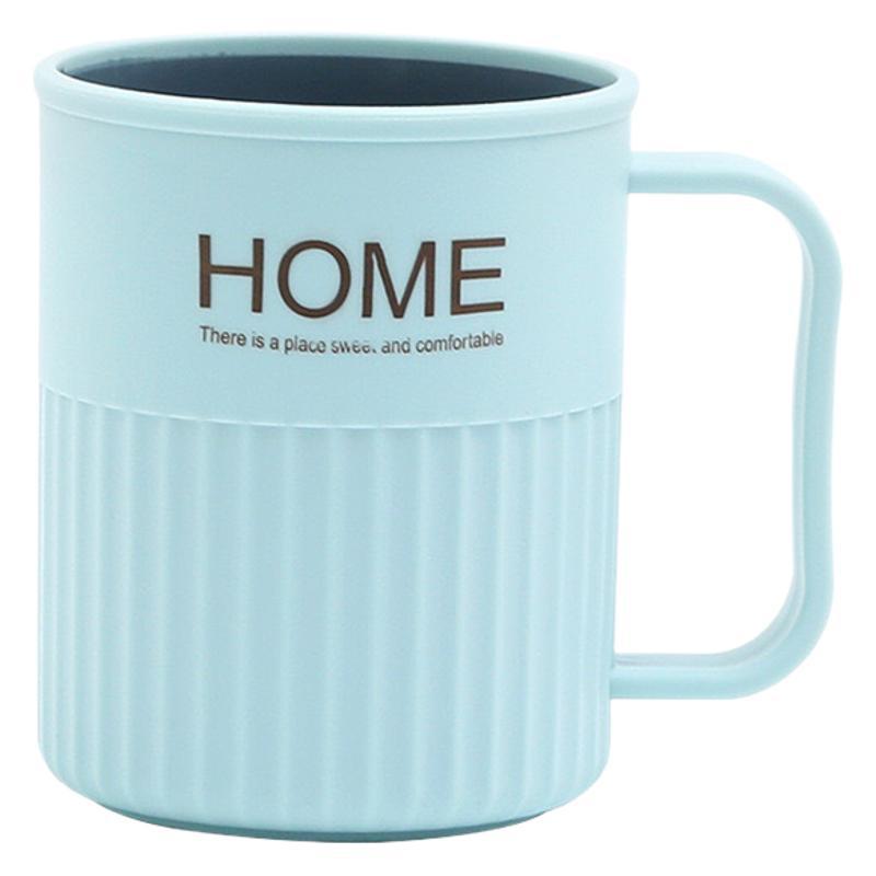 Pair of Simple Household Toothbrush and Mouthwash Cups with Creative Holder