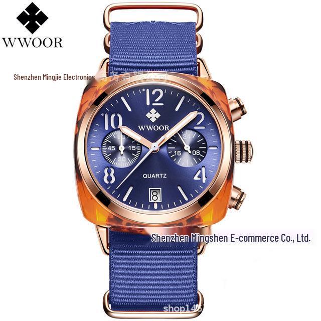 WWOOR Women s 8860 Love Waterproof Multifunction Quartz Casual Watch