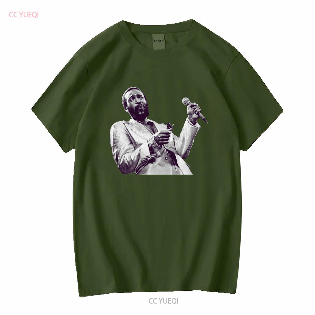 Marvin Gaye Photo T Shirt Concert Whats Going On vintage Washed Unisex Versatile Comfortable designer clothes fashion