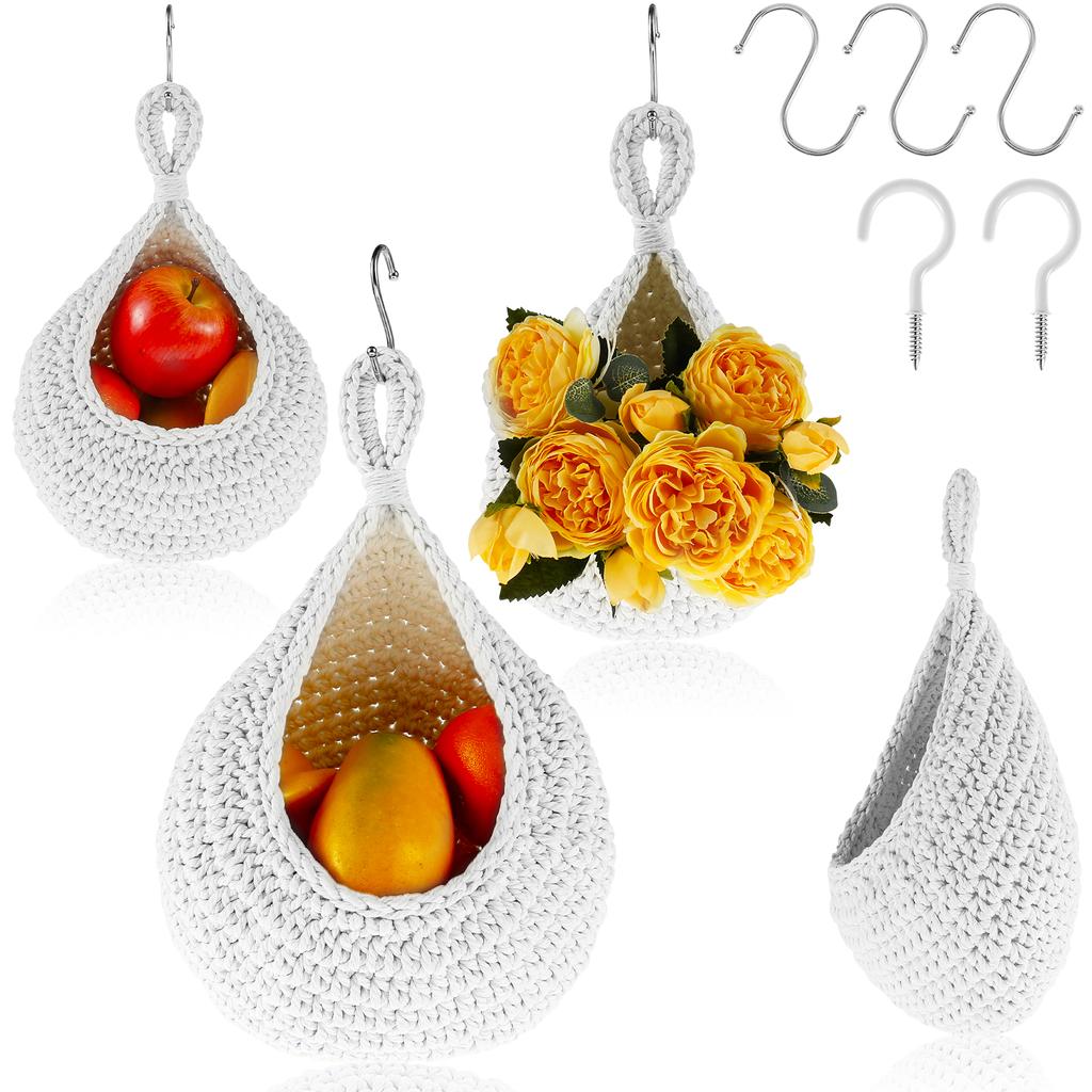 Hanging Baskets Onion Basket Coat Bohemian Storage Fruit Wall Hooks for Kitchen Home Restaurant Garlic Vegetable Wall Planters