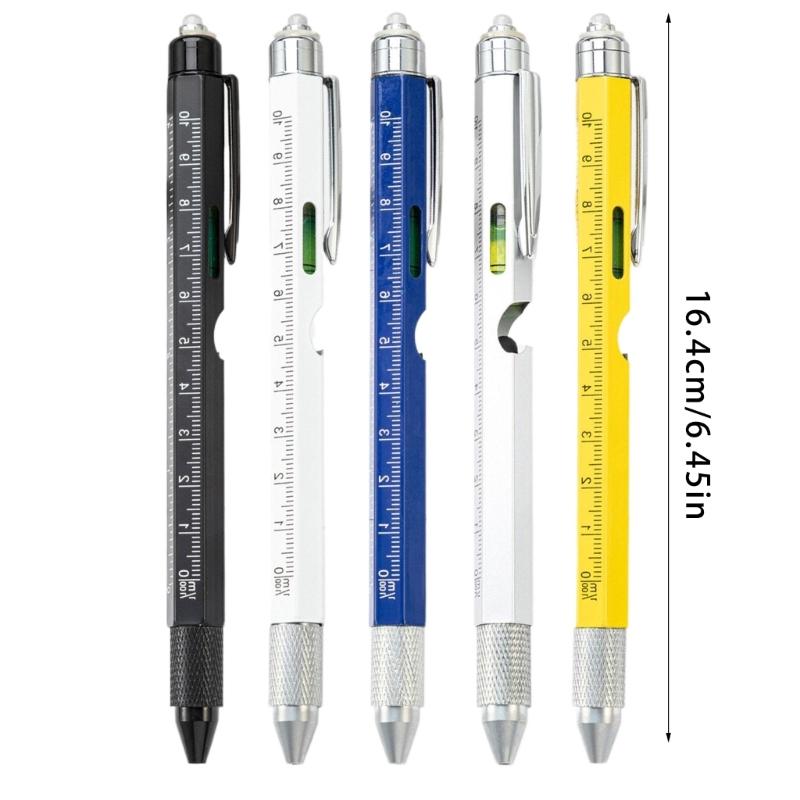 7-in-1 Multitool Tech Tool Stift Schraubenzieher Stift Wasserwaage Kugelschreiber Metall Werkzeug Stift Multitool Stift Handwerkzeug