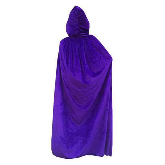 Kapüşonlu Kalın Unisex Pelerin Ceket Ekstra Uzun Bağcıklı Cadılar Bayramı Pelerini Orta Çağ Kostümü