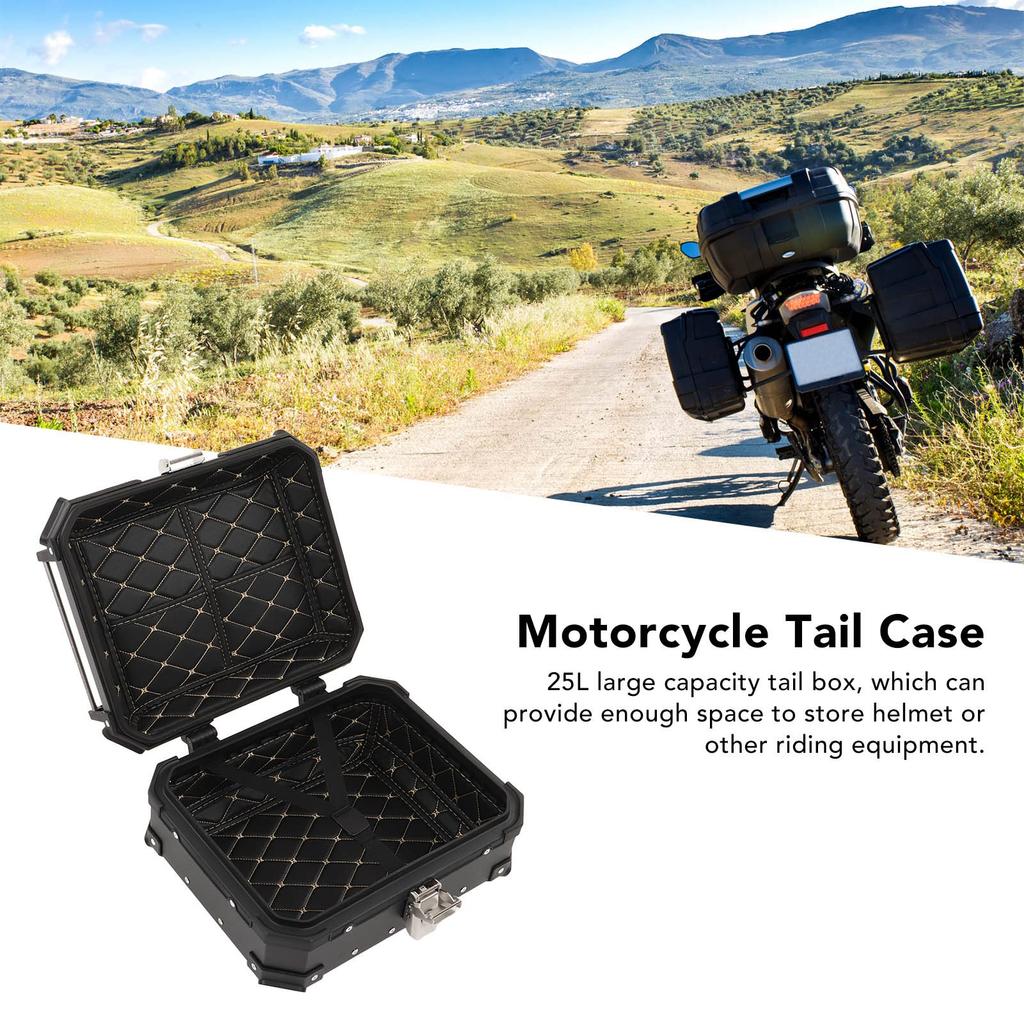 Motorcycle Luggage Box with Removable Base and Liner 28L Large Capacity Shockproof