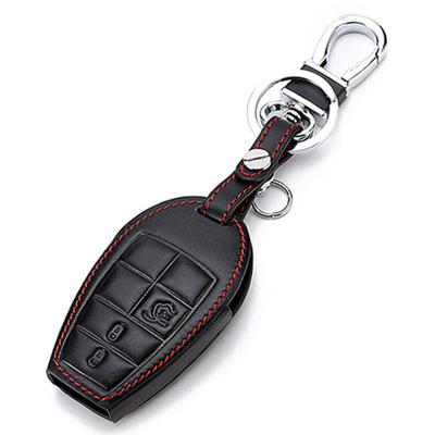 Leather Key Case Key Cover Keychain for Dodge RAM 2013 2014 2015 for Jeep Cherokee 2014 2015 Keyless Car Auto Accessories