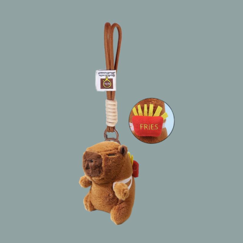 Cute Plush Keychain Small Capybara Pendant Student Bag Pendant Small Gift Boutique