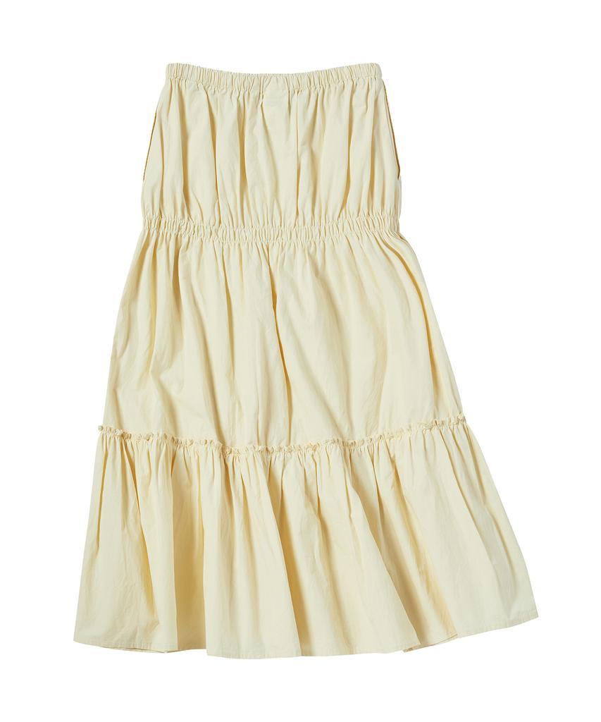 COMONINOZ W Long Frill Skirt [Cream]