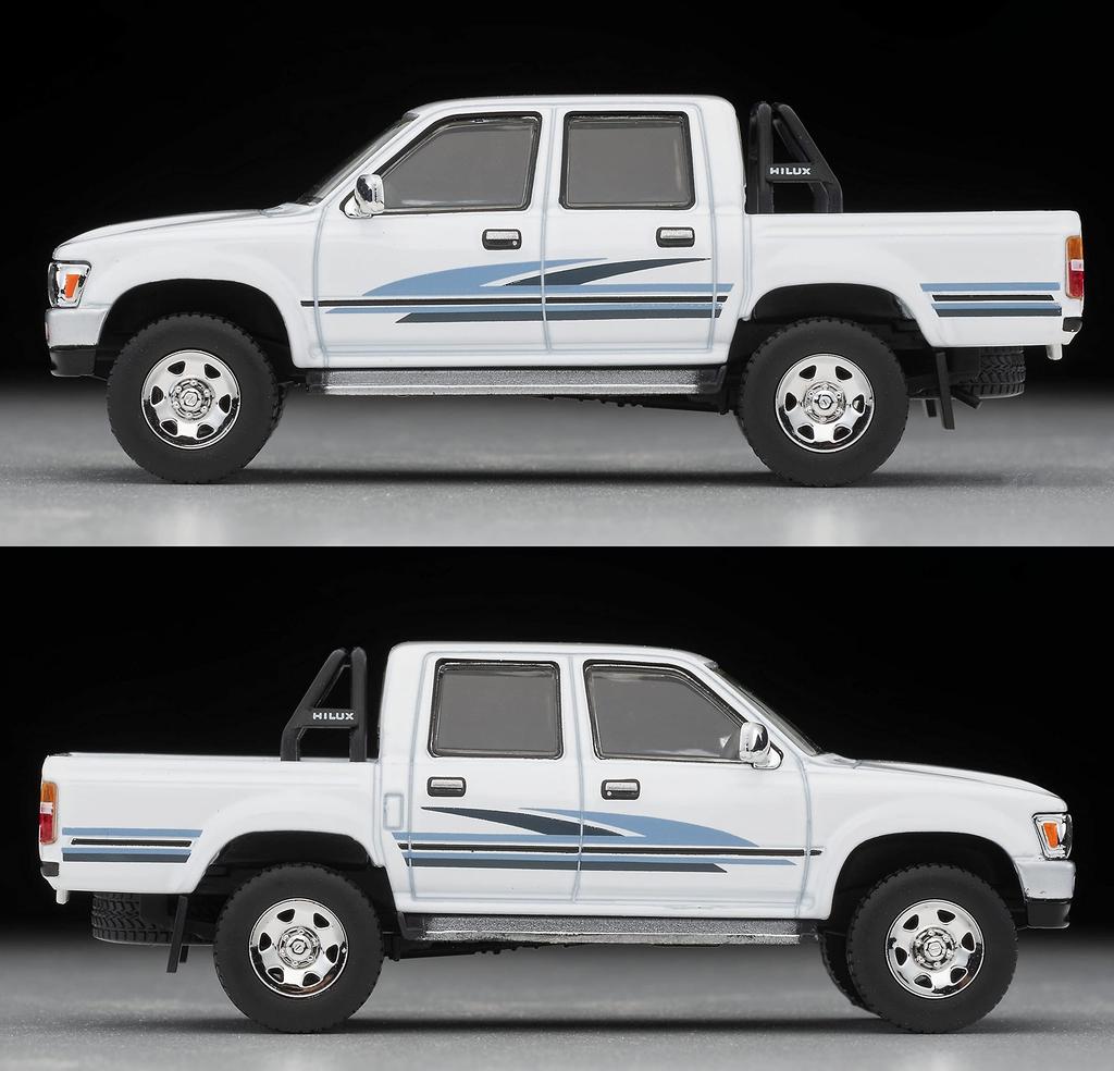 Tomytec Tomica Limited Vintage Neo Scale Toyota Hilux 4WD Pickup Double Cab SSR White 1991 Model 1/64 LV-N256b (Finished Product)