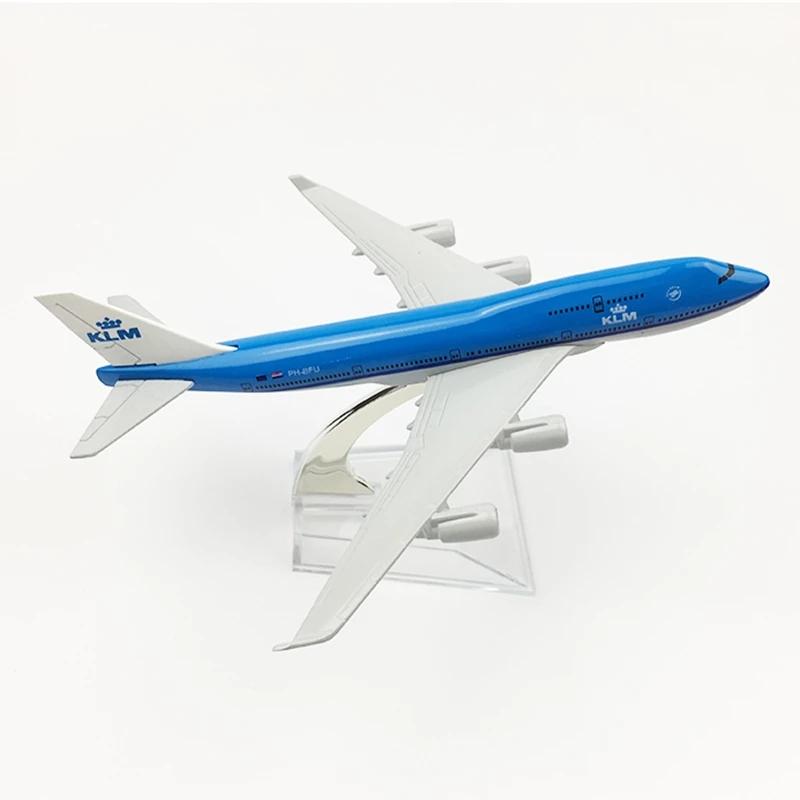 Statisches Flugzeugmodell 16cm 1:400 für Boeing B747-400 KLM Flugzeugmodell Display Legierung Maßstab Flugzeug Sammlerstücke Souvenirs Büro