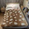 Deer Pattern Texture Flannel Blanket Warm Soft Halloween Christmas Couch Warm Cozy Decorative Decor Gift for All Season
