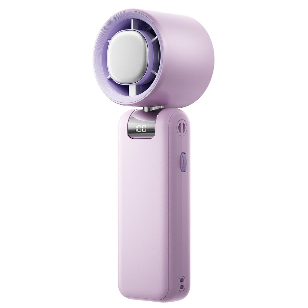 Portable Handheld Fan, USB Rechargeable Digital Display Fan, Foldable Desktop Fan, Cooling & Ice Compress Hanging Neck Fan with Lanyard