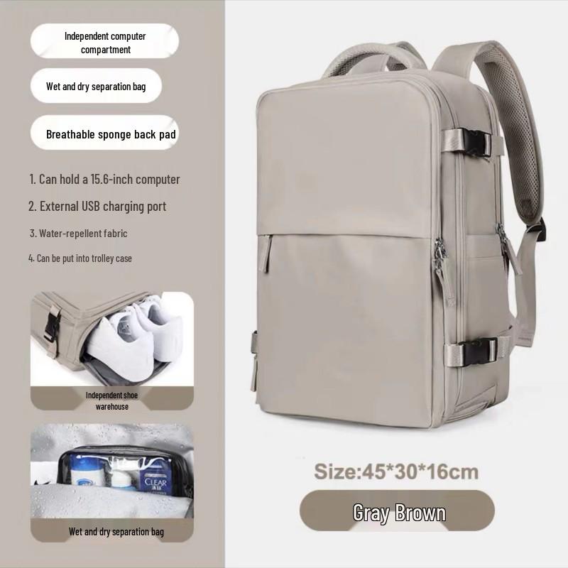 Girls' Extra Large Multifunctional Backpack with Wet/Dry Separation - Nylon, Waterproof, Ideal for Short Trips & School