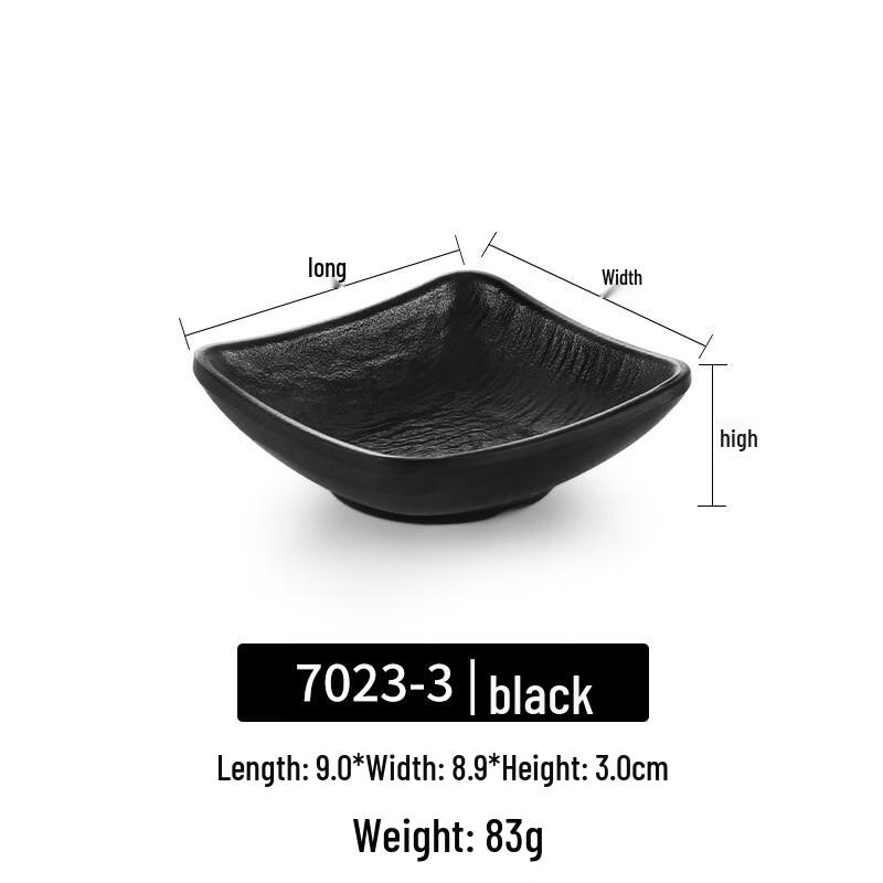 Japanese Style Melamine Square 3-Compartment Dipping Dish (10-Pack)