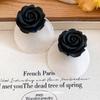 Silver Needle Resin Flower Oval Stud Earrings Women's New Earrings Light Luxury High-end Earrings Design Sense Niche