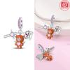 Authentic Original Brown Bear Cute Animal Polar Bear Heart Love Copper Metal Bag Charm Bead Components Bead Component Compatible With Bracelet High
