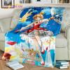 3D Cartoon Captor Anime Cute Card Sakura Blanket,Soft Throw Blanket for Home Bedroom Bed Sofa Picnic Office Cover Blanket Kids