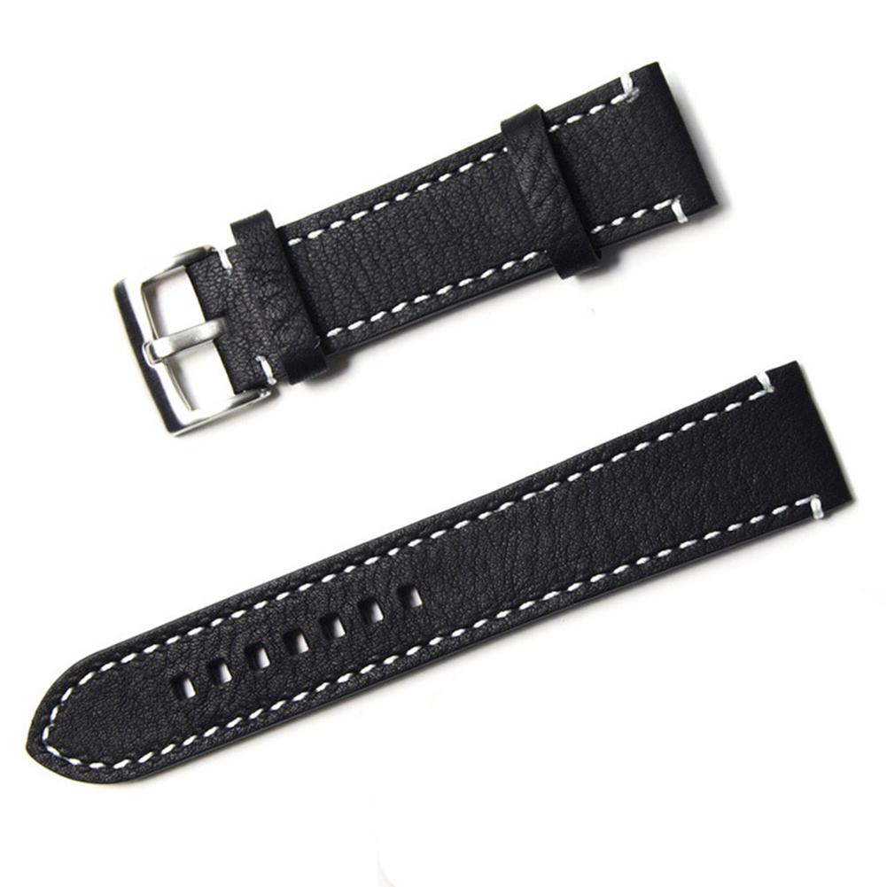 Men Simple Leather Bracelet Solid Color Replacement Watchband Strap