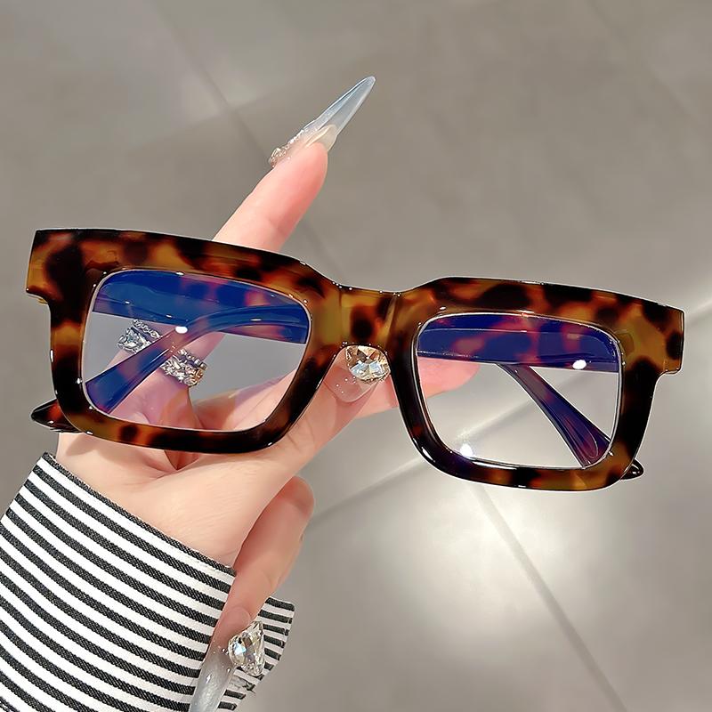 New Square Plain Glasses Simple Elegant Fashion Anti Blue Light Glasses for Women