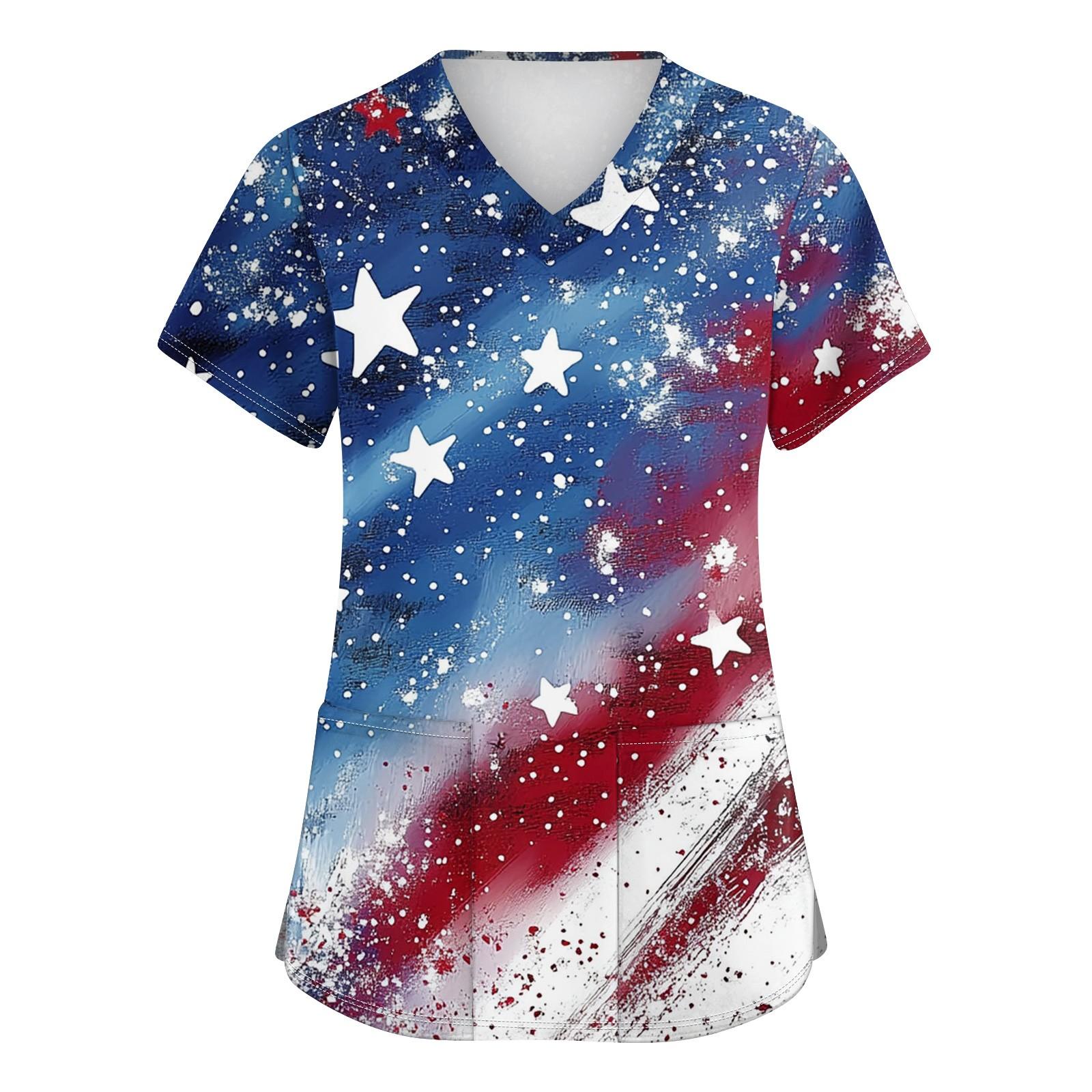 

Женская мода V-образный вырез короткий рукав комбинезон с карманами принт топы одежда XXXL