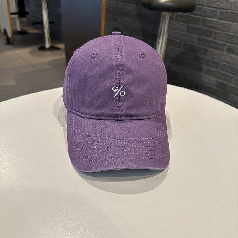 Simple small symbol embroidery retro washed cotton soft top baseball cap spring and summer outdoor sunshade curved brim hat