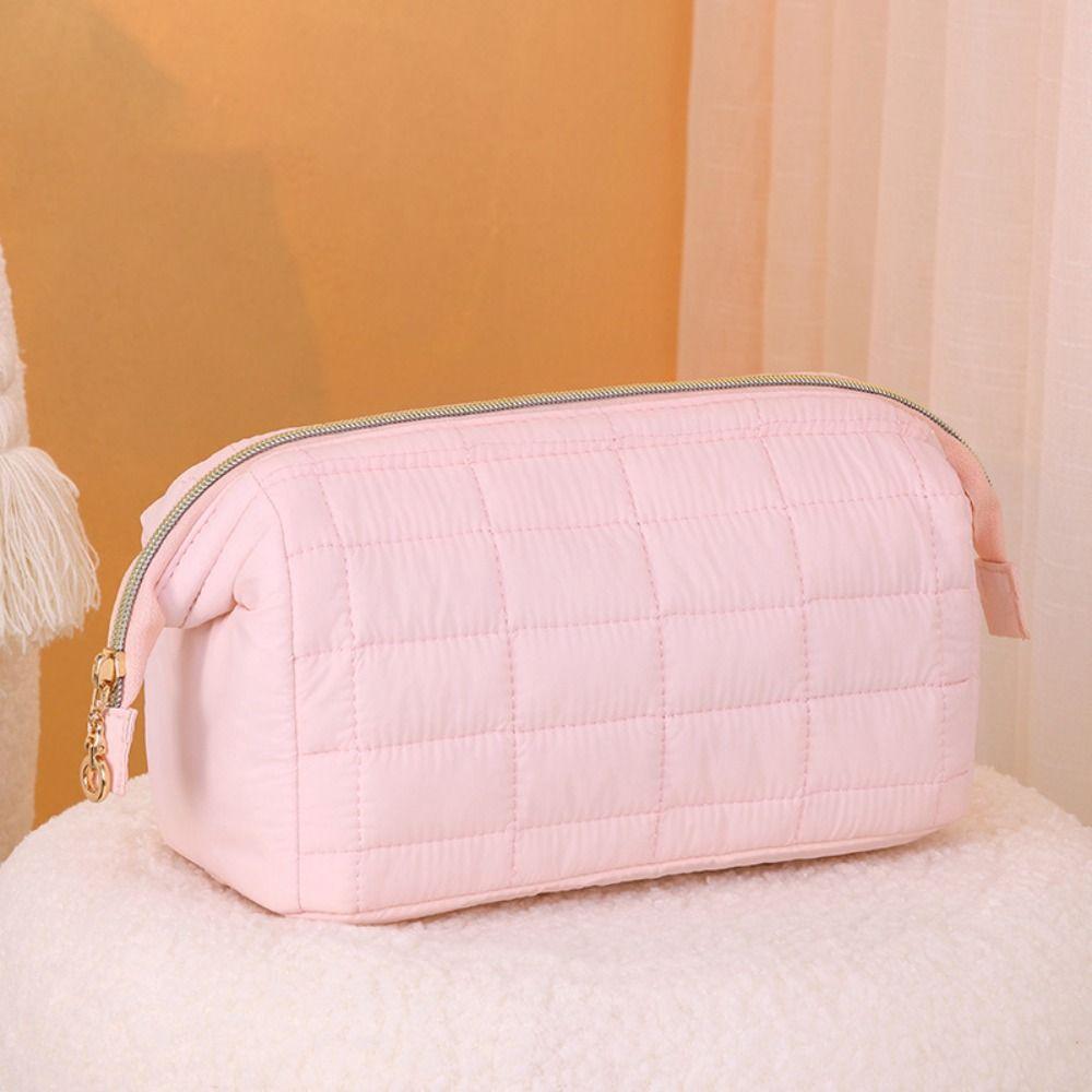 Large Capacity Women Makeup Bag Solid Color Travel Toiletry Bag Casual Sundries Organizer  Camping