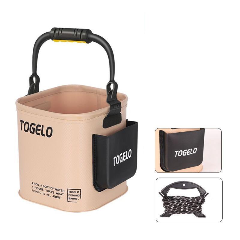 Collapsible EVA Fishing Bucket, Portable Live Fish Container, Multifunctional Foldable Water Bucket for Wild Fishing & Lure Fish
