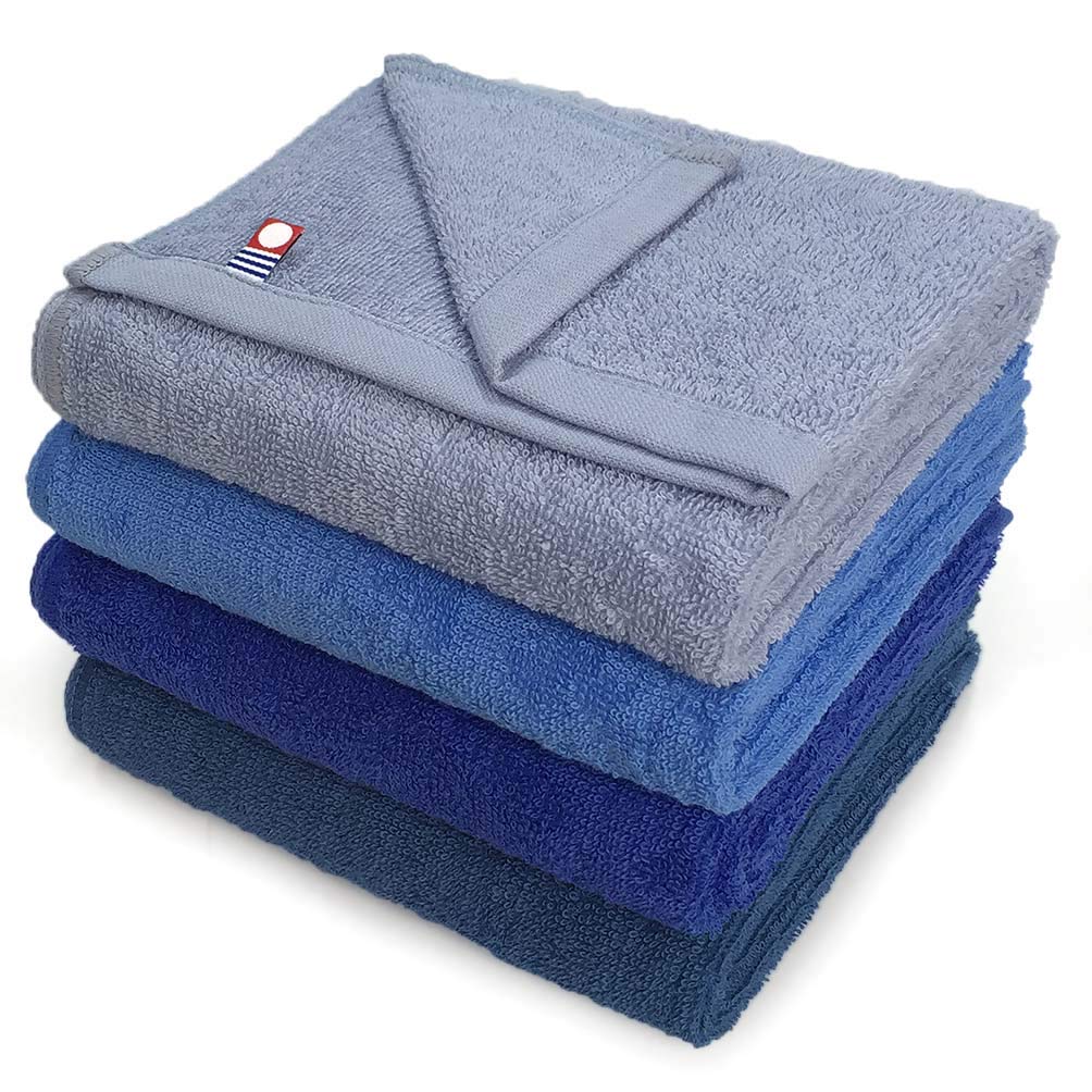 

Murakami Imabari Face Set of M 100 Colors Indoor Blue Towels, Commercial-Grade Towels, 4, Color, 34x86cm, Salon-Quality, Available, Lightweight, Thin,