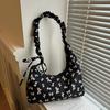 Stylish Black Canvas Floral Tote Bag With Spacious Design For Everyday Use