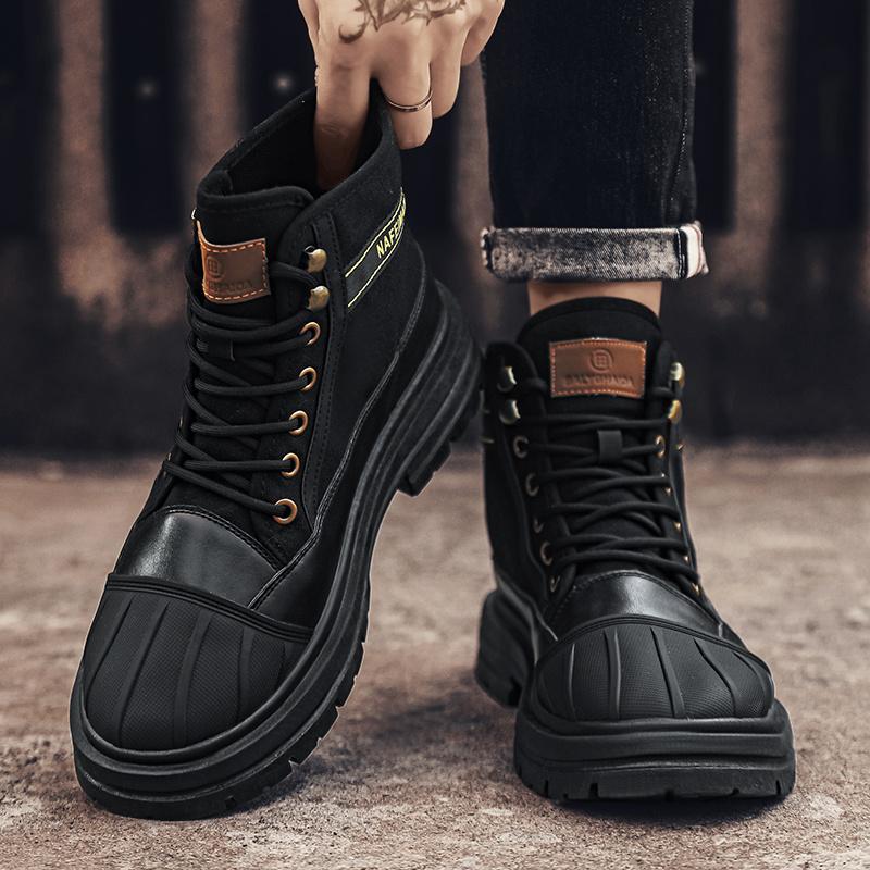 Горячая Распродажа Модные Черные Ботинки Мужские 2024 Дизайнерские Кожаные Ботильоны — фото 4