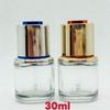 High-End 30ml Oval Glass Serum Bottle with Press Dropper for Skincare