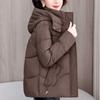 Plus Size XL-5XL Middle Age Woman Winter Short Coats Hooded Elegant Loose Thick Warm Parkas Female Jacket