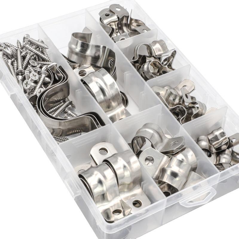 304 Stainless Steel U-Shaped Card Box Throat Clamps, 160PCS Set