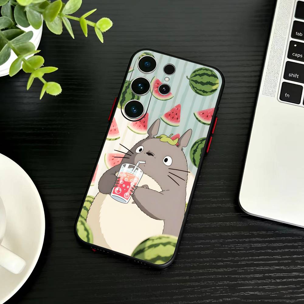 

Cartoon T-Totoro-ES Phone Case For Samsung S26,S25,S24,S23,S22,S21,S20,S30,Ultra,Plus,Fe,Note,5G Black Cover Samsung S24Plus