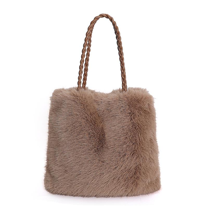 Autumn New Plush Handbag Simple Fashion Furry Women's Bag High Value Fashion Shoulder Bag Bag