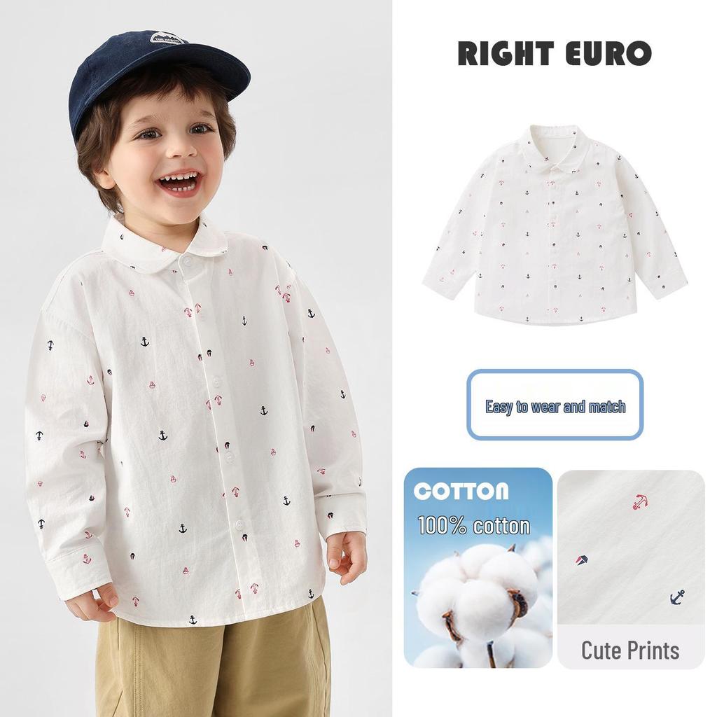 Right European Boys' Denim Shirt Jacket - New Spring/Autumn 2026 Style Trendy Kids' Clothing