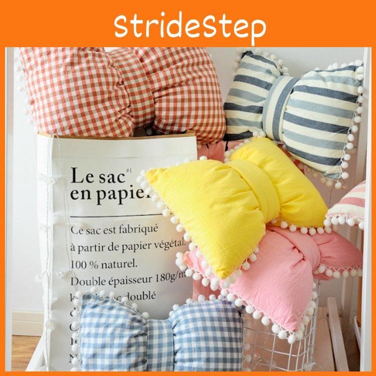 Pillow Bow Striped Cotton Girl Heart Floating Window Simple Decoration Home