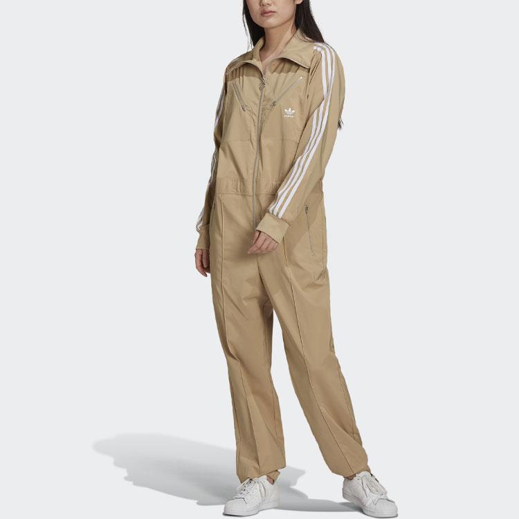Adidas Originals Parley Kesselanzug Logo Gestreift Einfarbig Langarm Jumpsuit Damen Jumpsuit Hellkhaki HD2518