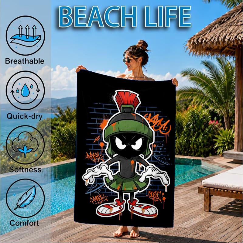 Tazma-nian Devil Spray Art Beach Towel, Super Soft Microfiber, Perfect Gift for Her/Him, Birthday, for Pool, Beach, Travel, Decor Beach Party
