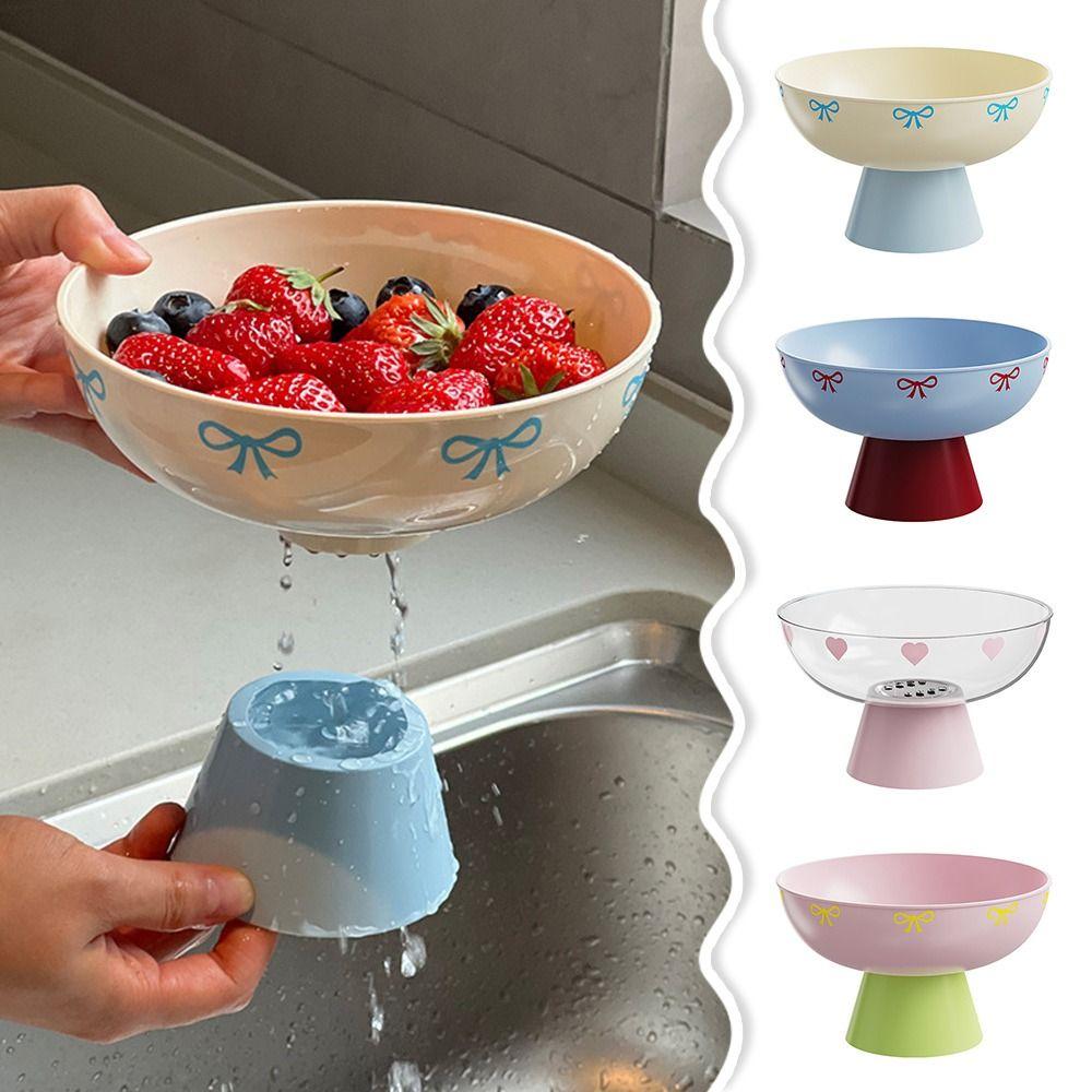 Fashion Dopamine Fruit Plate High-foot Plastic Dried Fruit Plate Detachable Candy Snack Tray Household Desktop Storage