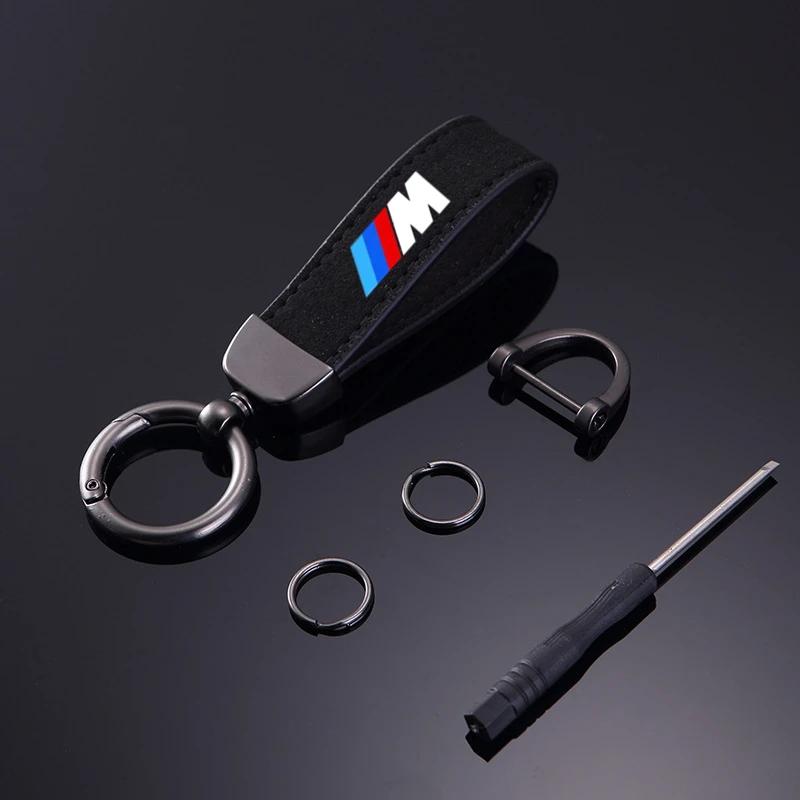 

2025 Fashion Suede KeyChain Horseshoe Buckle Key Ring Car Key Rings For BMW M Emblem E46 E36 E34 F10 E90 F30 E60 F30 E53 E30 чёрный