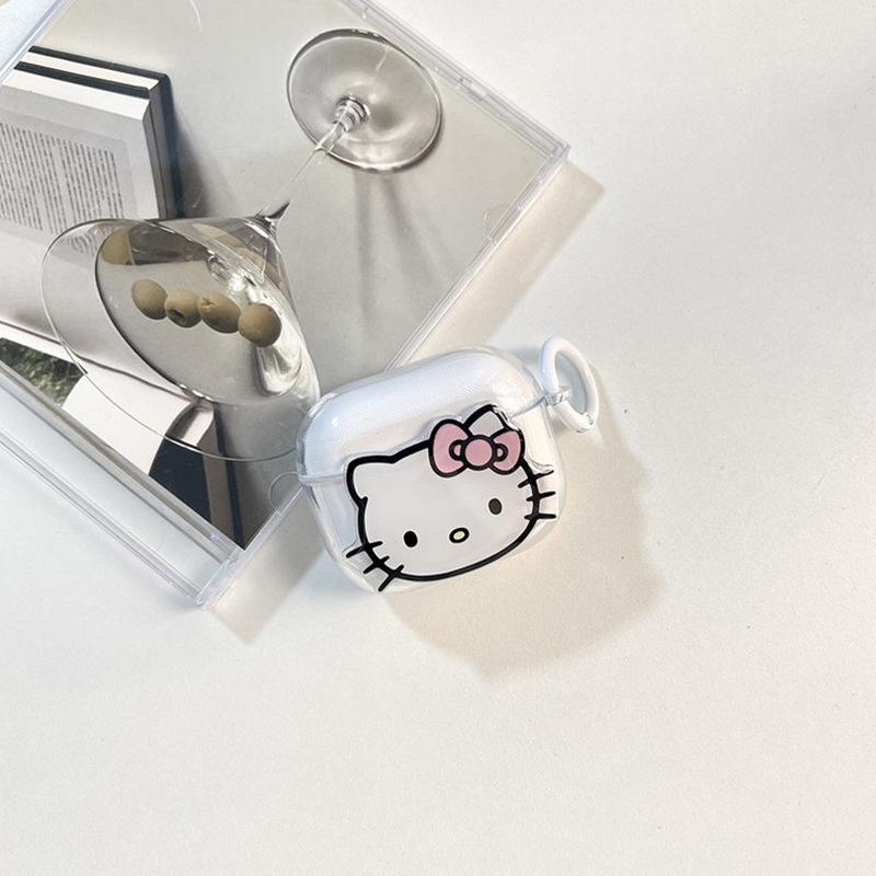 Applicable Airpods 1 /2 Generation Apple Bluetooth Protective Case Earphone Case Pro3 Generation Cat Buckle Wind Girl