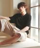KNITTED Linen Cable Collar Half Knit Black