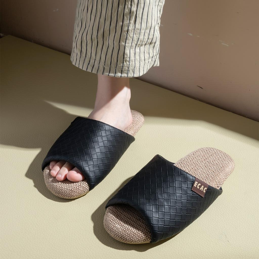 Linen Slippers Men's New Summer Indoor Home Breathable Sweat-absorbing Silent Cotton and Linen Floor Slippers Women
