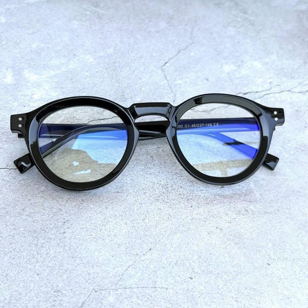 [mistero] Fashion Glasses Sunglasses Eyeglasses Non-prescription Lightweight Thick Black Frame Retro Classic Antique UV Blue Light Protection Boston