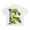 Camiseta Gráfica de Brócoli Atractiva Moda Suelta Streetwear Diseño Casual Manga Corta Unisex Todas las Estaciones Tendencia Tops Diarios