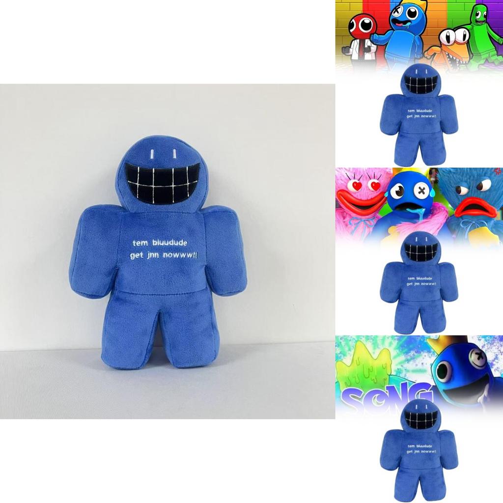 Roblox Rainbow Friends Plush Toy Blue Big Mouth Character Soft Stuffed Doll For Kids
