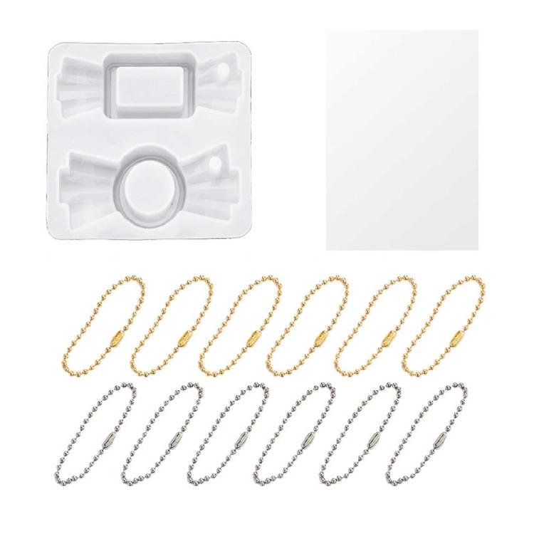 Silicone Resin Casting Molds Epoxy Quicksand Molds Resin Shaker Mold for Keychain Charm Jewelry Making Pendant Molds